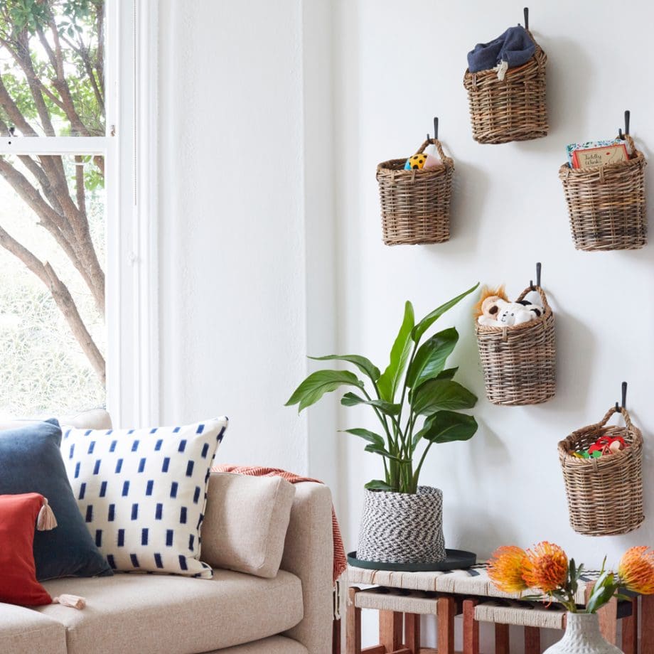 12 Small Living Room Designs and Ideas That Will Maximize The Limited Space 4 Ideal Home July 19 Ikea baskets for storage 920x920 1