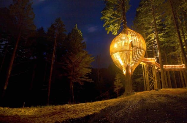 19 Treehouse Designs That Will Make You Want to Move-In 4 Yellow treehouse restaurant in New Zealand is a great example of a modern treehouse.