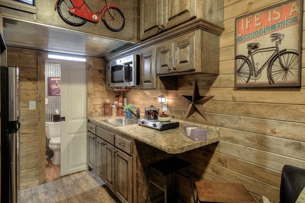A Shipping Container Tiny House With A Rustic Log Cabin Theme 3 weekender 4