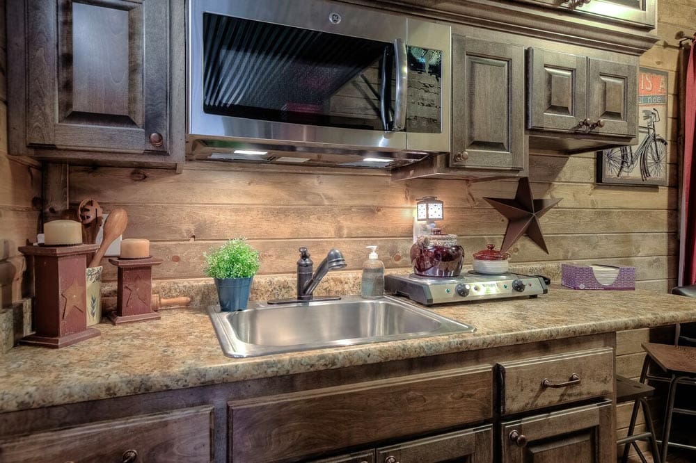 A Shipping Container Tiny House With A Rustic Log Cabin Theme 4 weekender 5