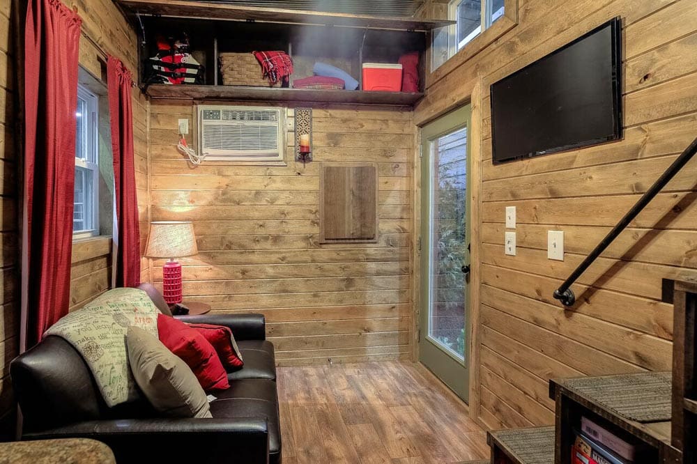 A Shipping Container Tiny House With A Rustic Log Cabin Theme 2 weekender 8