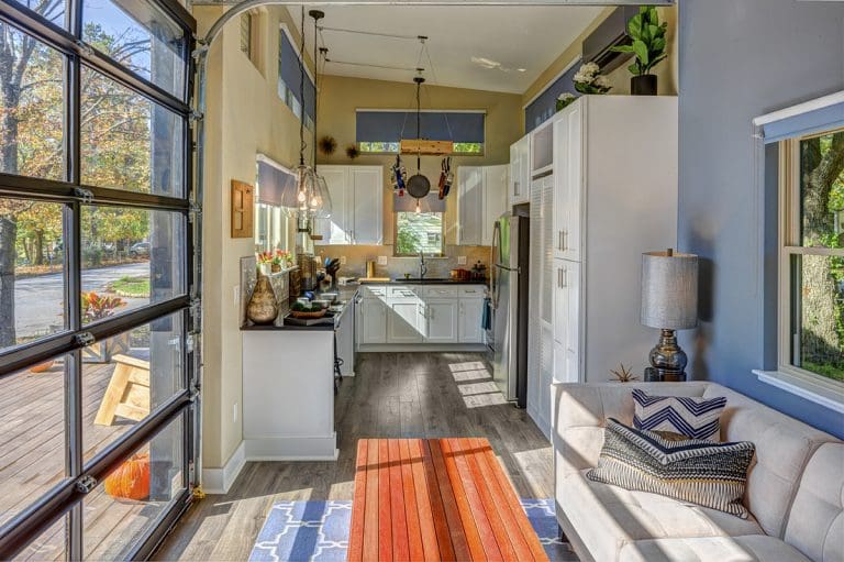 This Unique Tiny House Feels Like a Spacious Full-Size Home 4 400 Square Feet Spacious Tiny House with Deck 2 768x511 1