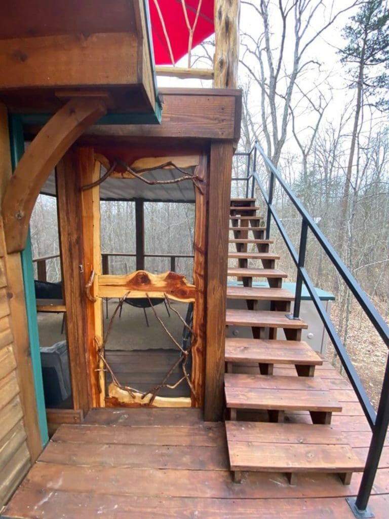 The Serenity Rustic Log Cabin Tiny Home Includes A Roof Top Deck 18 Serenity 9