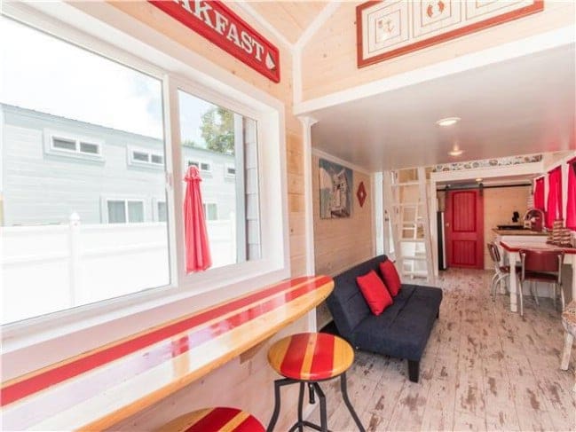Spend The Night In This Breathtaking Tiny House 10 red lifeguard stand tiny house 11