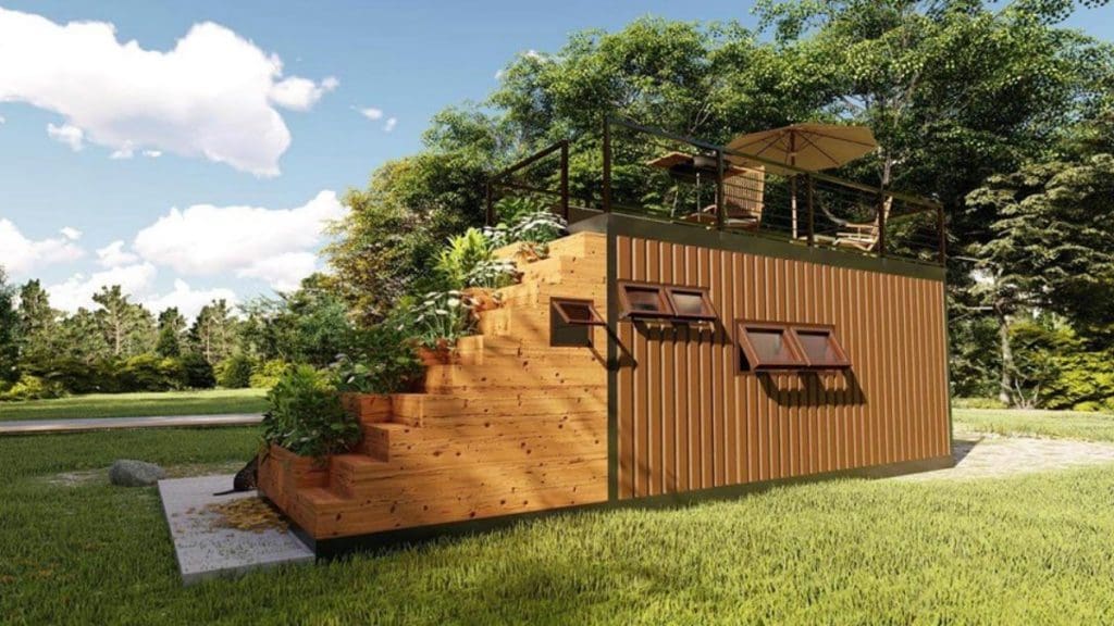This Converted Container With Rooftop Garden Is A Modern Fantasy 4 Container Garden 3 1024x576 1