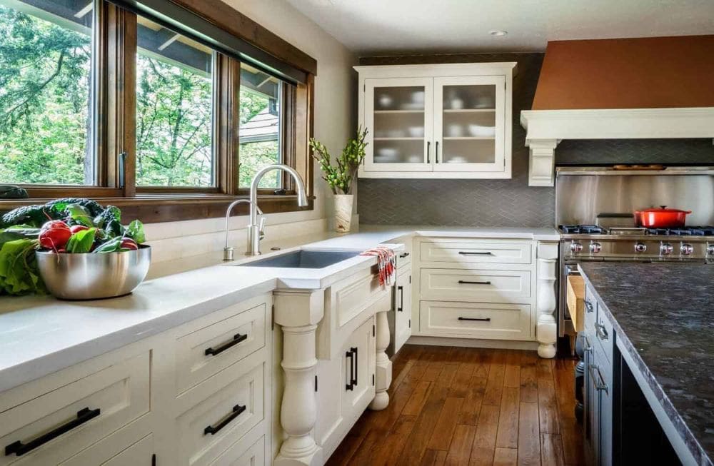 Portland Home Artfully Combines A Craftsman Design with a Contemporary Aesthetic 8 Craftsman house by Garrison Hullinger Interior Design white cabinets