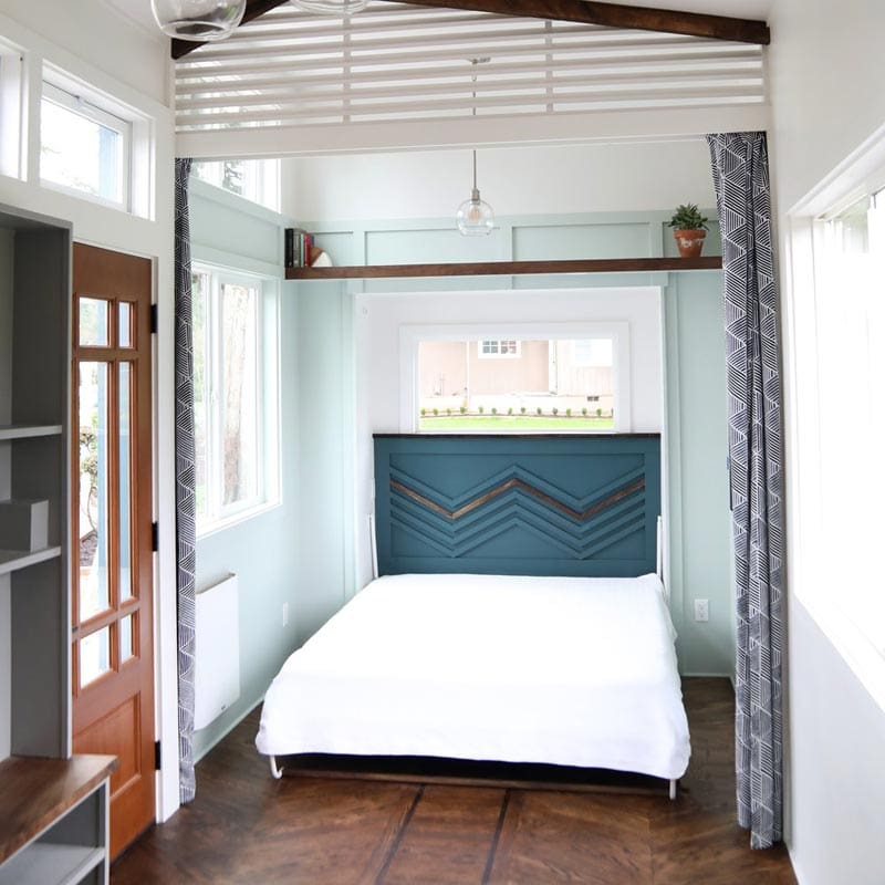 This 28' Tiny House Featuring The Main Level Bedroom With Murphy Bed That Converts Into The Dining Room 12 pacific getaway 12