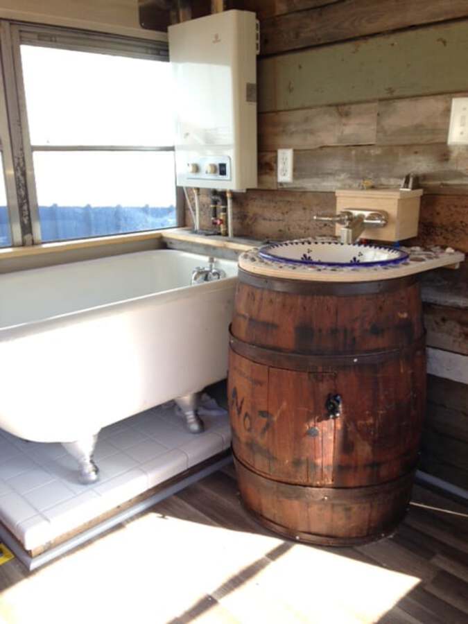 This Schoolie Tiny Home Includes A Luxury Claw Food Bathtub 6 Schoolie 8