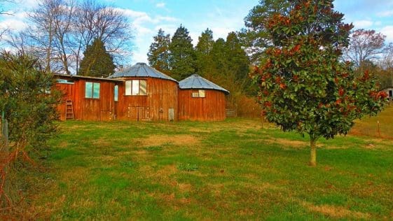 two wooden yurts 1