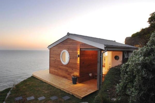 The Edge,’ the home is nestled alongside a cliff in Cornwall, England.