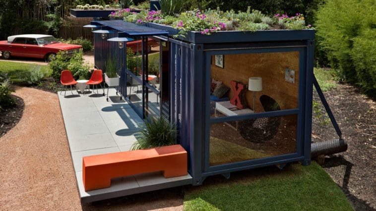 Eco-friendly guest house made out of repurposed shipping container