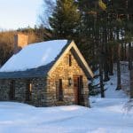 stone thoreau cabin replica 1