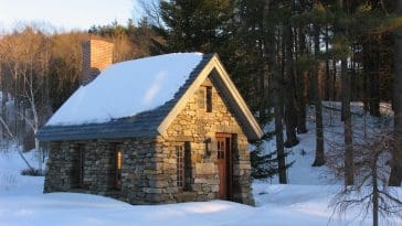 stone thoreau cabin replica 1