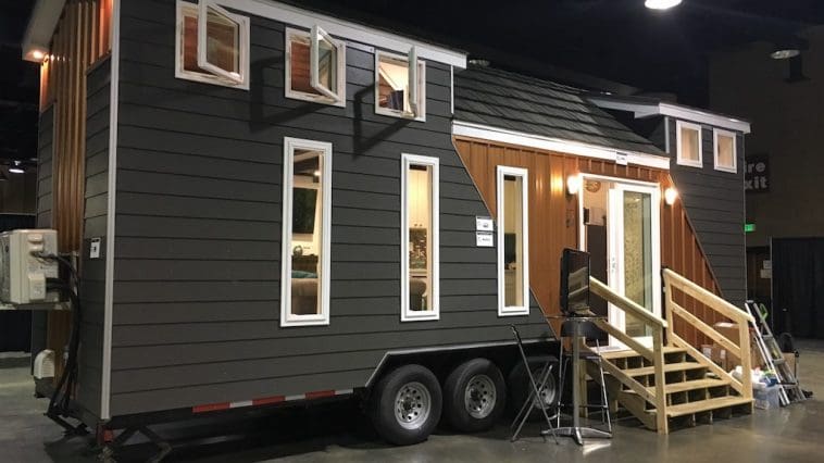 A dual loft two bedroom tiny house built by Alabama Tiny Homes in Gardendale, Alabama.