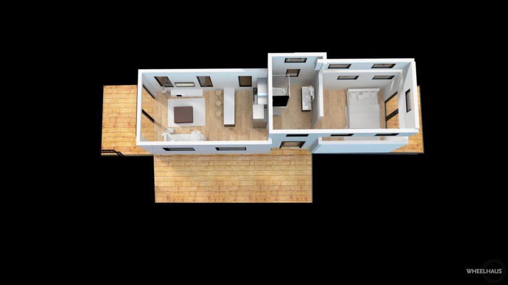 Caboose 400 sq ft 3D floor plan 1