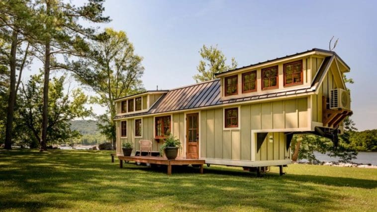 his gorgeous 37′ gooseneck tiny house is the Denali by Timbercraft Tiny Homes