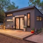 The Sundown Tiny Home offers guests a comfortable retreat in the Texas Hill Country