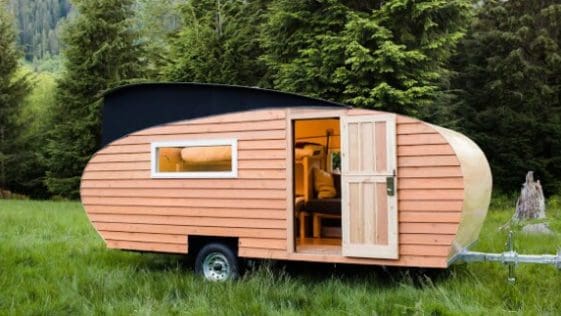 The Homegrown Trailer is a darling teardrop trailer that’s 100% solar powered and off-grid.