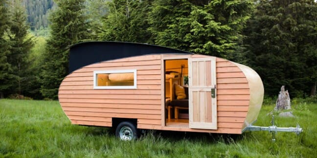 The Homegrown Trailer is a darling teardrop trailer that’s 100% solar powered and off-grid.