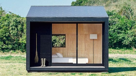 The Muji Timber Hut is perfect as a mountainside retreat or oceanfront home