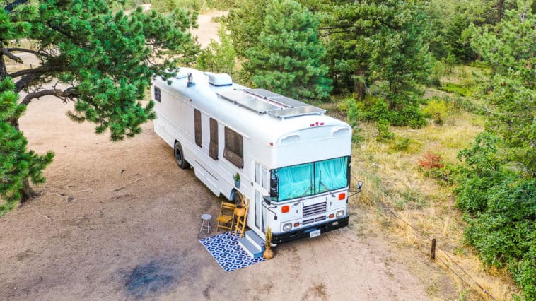 This school bus has been converted into a spectacular tiny home on wheels.