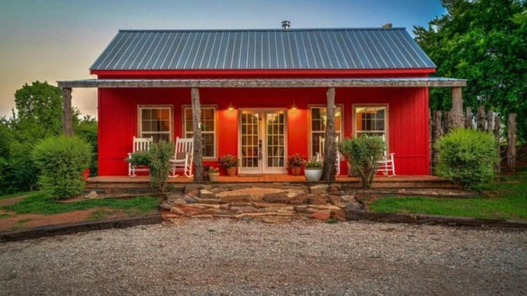 This stunning little red cottage built by an Oklahoma couple is going to wow your senses.