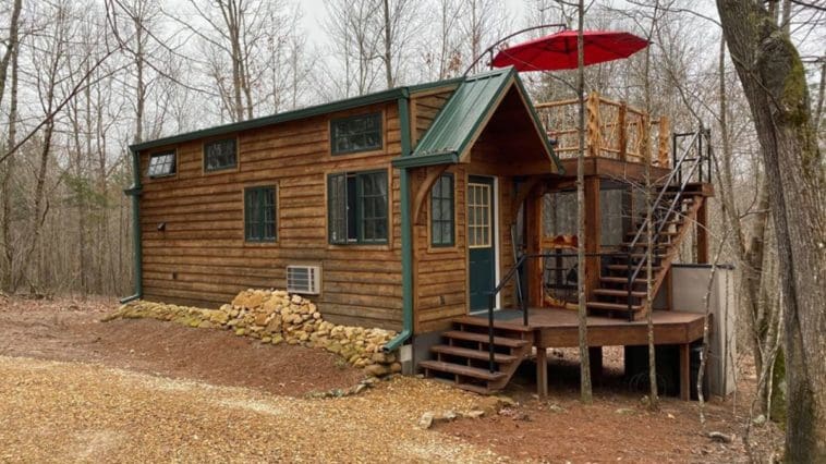 The Serenity is the log cabin getaway you’ve always dreamed of having, in tiny home style.