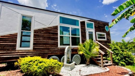 The Venice is a stunning home that easily sleeps three, has a nice sized loft, full bathroom, and tons of large windows for natural light and enjoying gorgeous sunny summer days in Florida.