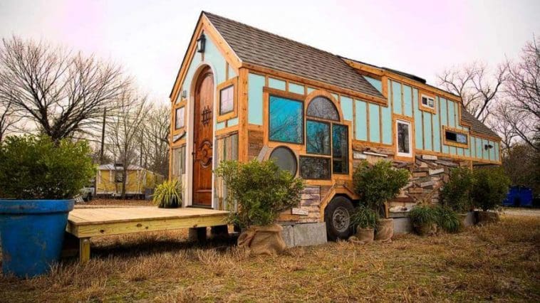 the Bird’s Nest was constructed using reclaimed windows, wood, and metal.