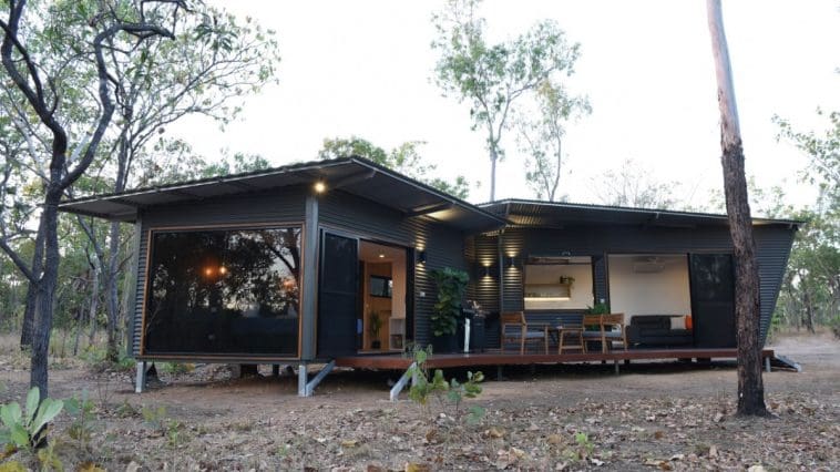THIS DOUBLE TINY SHIPPING CONTAINER HOME IS A COZY DREAM