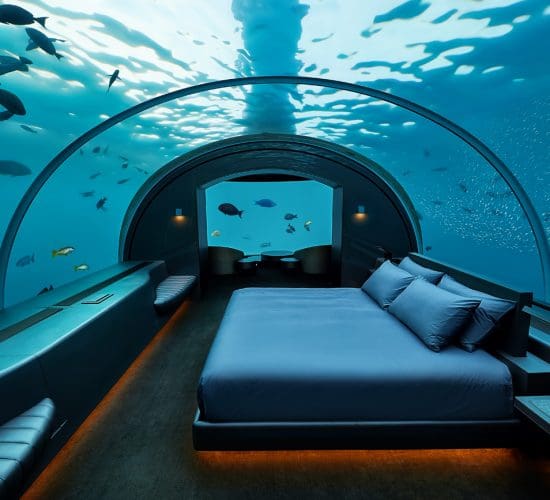 Experience Unparalleled Island Luxury And The World's First Underwater Hotel Residence, The Muraka 3 THE MURAKA Architecture Undersea Bedroom Day Hero credit Justin Nicholas hi res 1 550x500 2