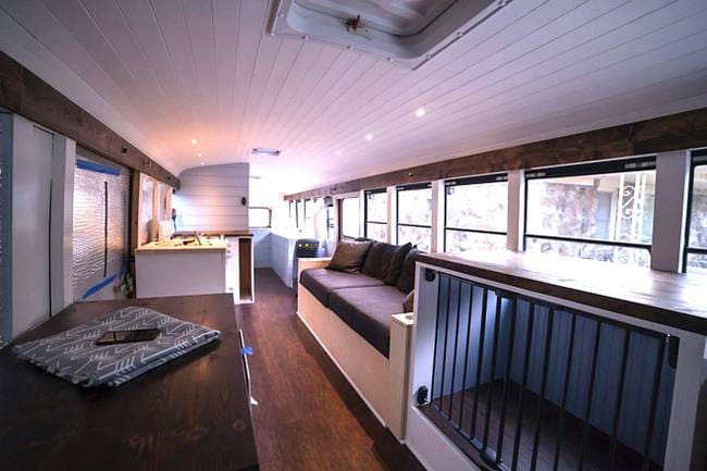 Techy Couple Convert School Bus Into Modern Tiny House And Escape The 9-5 2 3 bus tiny house