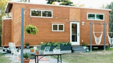 This Tiny Space In West Coast Has A Chevron Pattern Along The Side Of The House