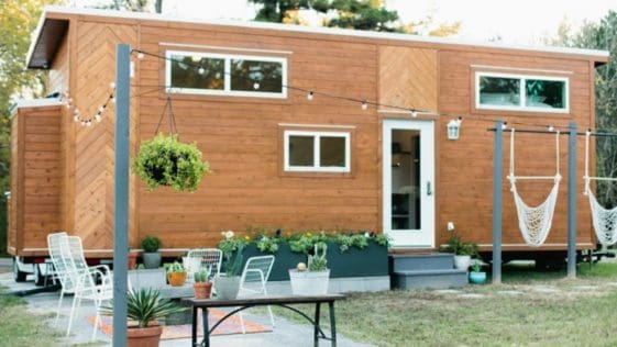 This Tiny Space In West Coast Has A Chevron Pattern Along The Side Of The House