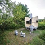This Tiny 3D-Printed Cabin Makes a Big Statement About Sustainability 31 Ashen Cabin Hannah is made of salvaged materials, 3D printing, and robotic technology to create an otherworldly cabin in upstate New York.