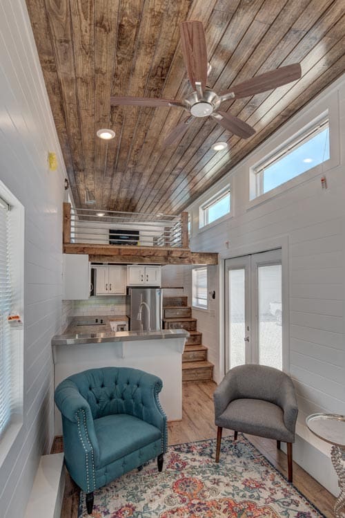 This 28-Foot Bumper Pull Tiny House Has Spacious Living Room With Trundle Bed 9 journey 12