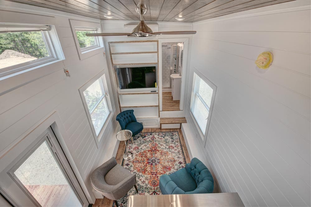 This 28-Foot Bumper Pull Tiny House Has Spacious Living Room With Trundle Bed 2 journey 3 1