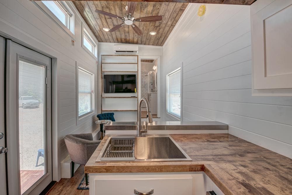 This 28-Foot Bumper Pull Tiny House Has Spacious Living Room With Trundle Bed 7 journey 8
