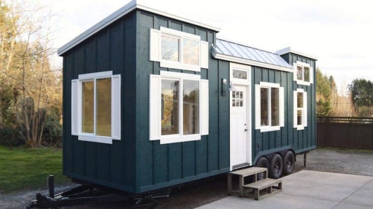 Royal Pioneer Is A Stunning Home That Measures 28-Foot and Features Wide Plank Engineered Walnut Hardwood Flooring