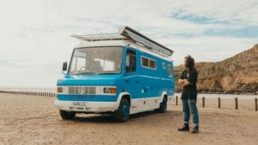 Today I have a very special tiny van home to share with you created by Supertramped Conversions. The builder writes, “The customers wanted a beach hut, surf shack, shabby chic tiny home but I didn’t want to just make a “normal” tiny home.” The result is the most unique Beachy T2 Mercedes 609d you are ever going to see. Let’s check out Ernie’s Surf Shack!