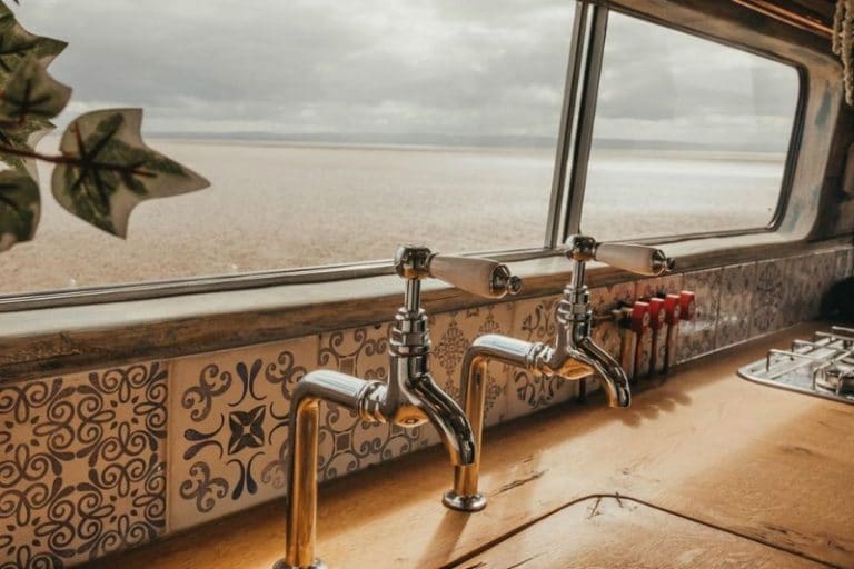 This Very Special Tiny Van Home By Supertramped Conversions Is A Unique Beach T2 Mercedes 609D You're Ever Going To See 8 van tiny house 10 768x512 1