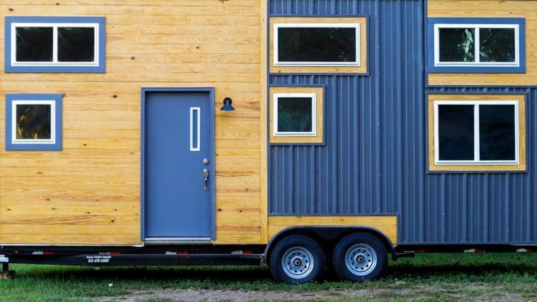 the 26-foot Chuy by ATX Tiny Casas provides a bright living space, complete with two large bedroom lofts.
