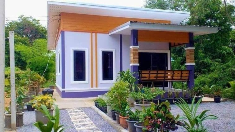 This Charming House Combined Warm Colors of Blue And Orange That Is Absolutely Stunning