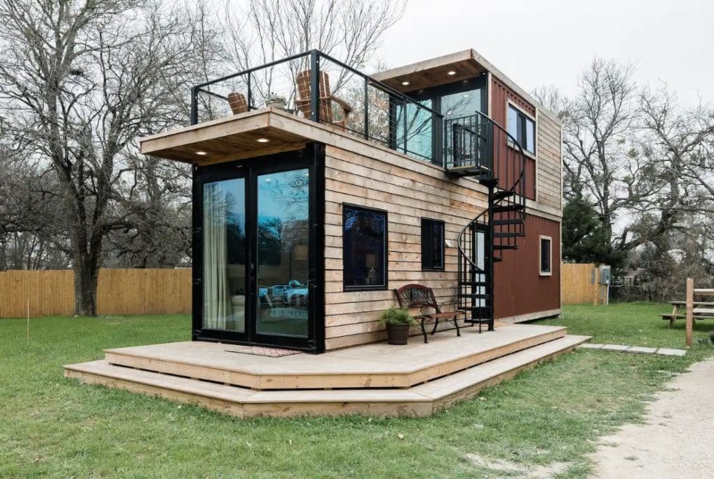 The Helm: A Gorgeous and Spacious Two-story Tiny Home Made Out of Shipping Containers