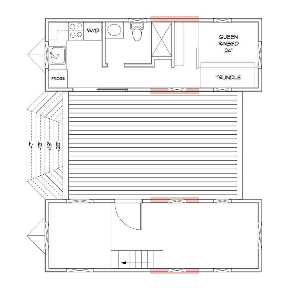 The Ohana - Two Tiny Houses Connected By A Sunroom 5 The Ohana - floor plan