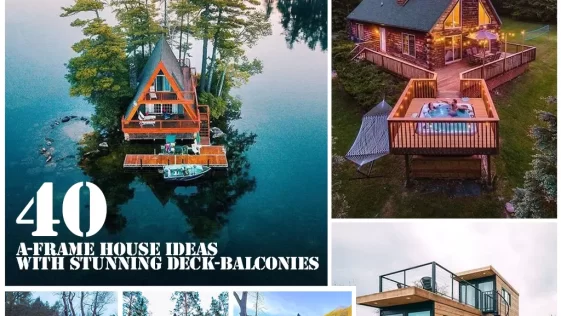 40 A-Frame House Ideas with Stunning Deck-Balconies