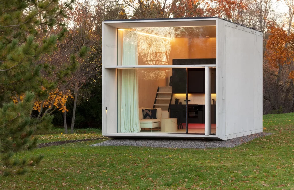 A minimalist and modern KODA prefab home with smart home technology.